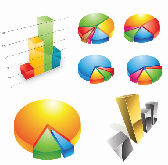 free vector Free Three-dimensional Charts Vector Graphic